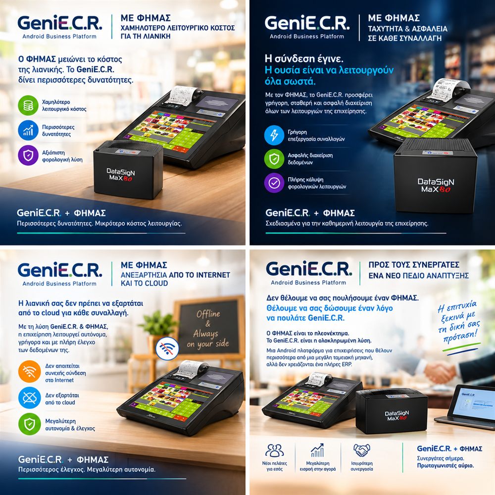 Genie με ΦΗΜΑΣ DataSign MaX80: χαμηλότερο κόστος, ταχύτητα, ασφάλεια και λειτουργία χωρίς internet